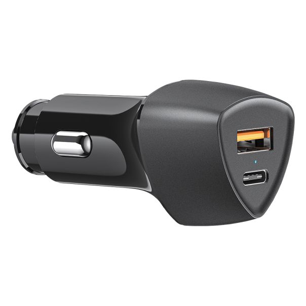 Auto punjač VETTEL 51W – USB-C 30W i USB-A 18W, PD/PPS/QC, 12–24 V, crni - EP3258950