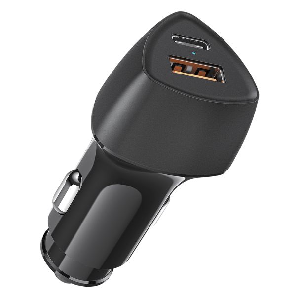 Auto punjač VETTEL 51W – USB-C 30W i USB-A 18W, PD/PPS/QC, 12–24 V, crni - EP3258950