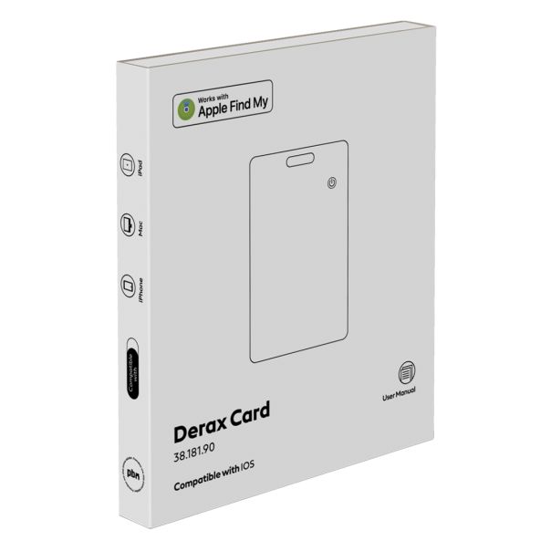 Find My kartica DERAX CARD – debljina 2 mm, Apple licenca, IPX5, bežično punjenje, bela - EP3259031