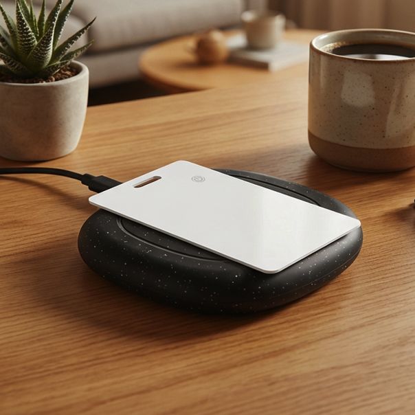 Find My kartica DERAX CARD – debljina 2 mm, Apple licenca, IPX5, bežično punjenje, bela - EP3259031