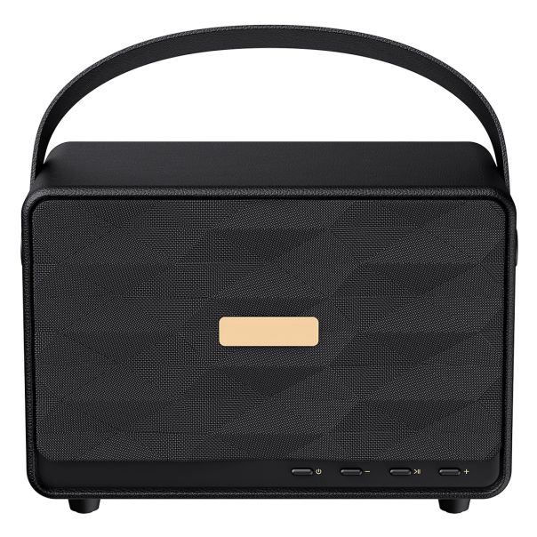 Bluetooth zvučnik JUKEBOX 30W retro – stereo, bass, do 25 h, AUX/TF/USB, kožna ručka, crni - EP3259076