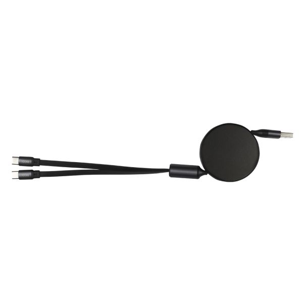 USB kabl MAX 2u1 sa dva Type-C izlaza 2x100W – IC čip, PD, aluminijum, crni - EP3259001
