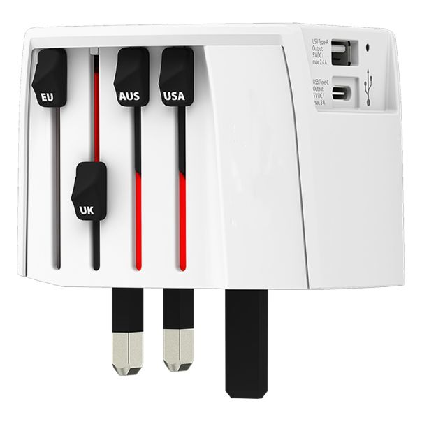 Putni multiadapter SKROSS MUV USB 30W – Euro, UK, USA, Australija, USB-C i USB-A, beli - EP3258706