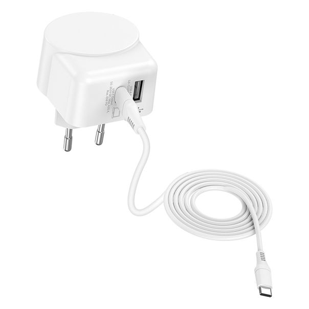 Zidni punjač SKROSS EU USB 45W PD – USB-C 45W i USB-A 18W, za laptop i telefon, beli - EP3258697