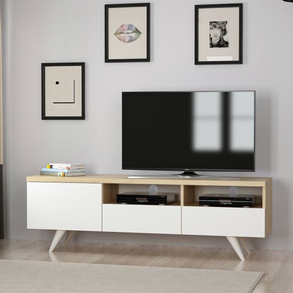 HANAH HOME TV komoda Brüksel, bela - 382NRC1103