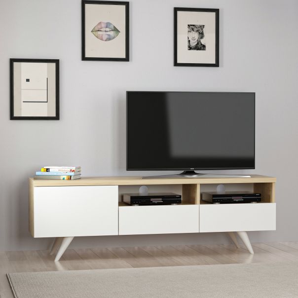 HANAH HOME TV komoda Brüksel, bela - 382NRC1103