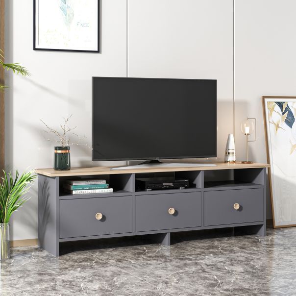 HANAH HOME TV komoda Oslo, antracit - 382NRC1106