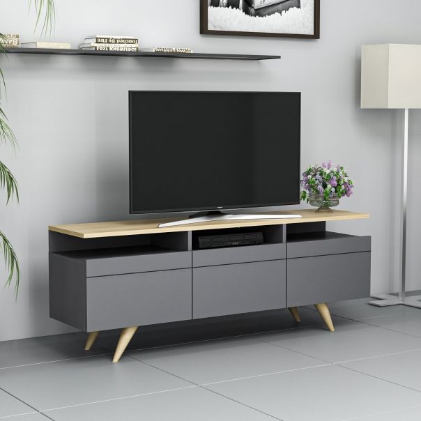 HANAH HOME TV komoda Berlin 150, antracit - 382NRC1109