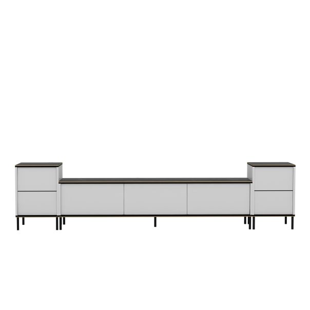 HANAH HOME TV komoda Imaj, bela/mermer crna - 382NRC1136