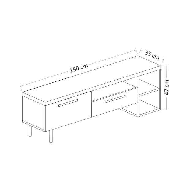 HANAH HOME TV komoda Parion, bela - 382NRC1145