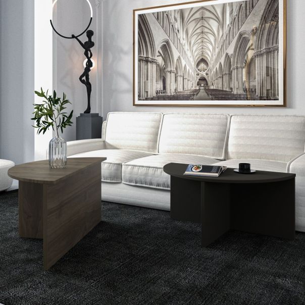 HANAH HOME Set klub stolova Dolunay 2/1, braon/antracit - EP3057455