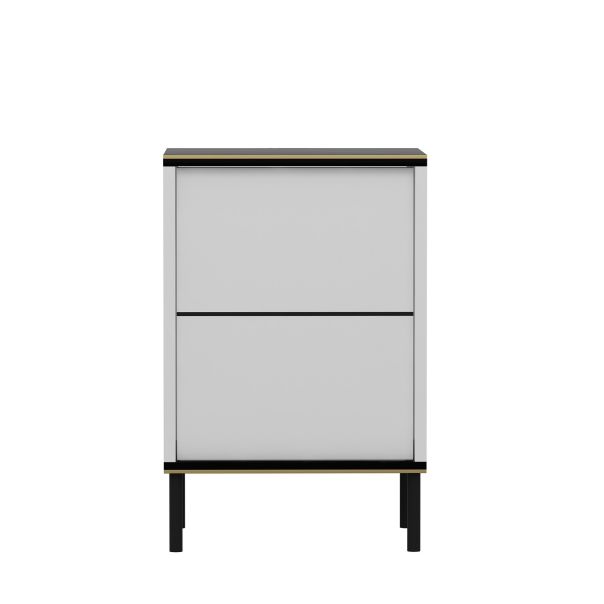 HANAH HOME Noćni ormarić Imaj, bela/mermerna - 382NRC1803