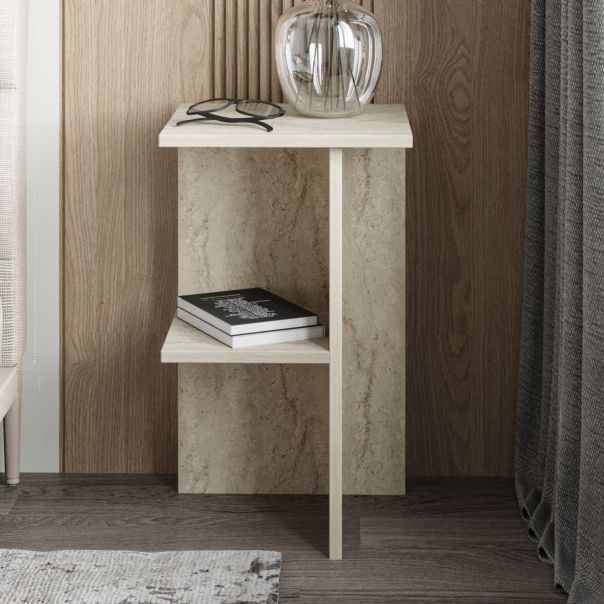 HANAH HOME Noćni polica Leray, mermerna krem - EP3057497