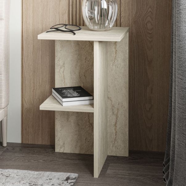 HANAH HOME Noćni polica Leray, mermerna krem - EP3057497