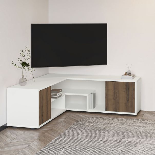HANAH HOME TV komoda Rosa, bela/braon - EP3057503