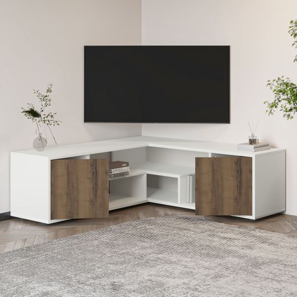 HANAH HOME TV komoda Rosa, bela/braon - EP3057503