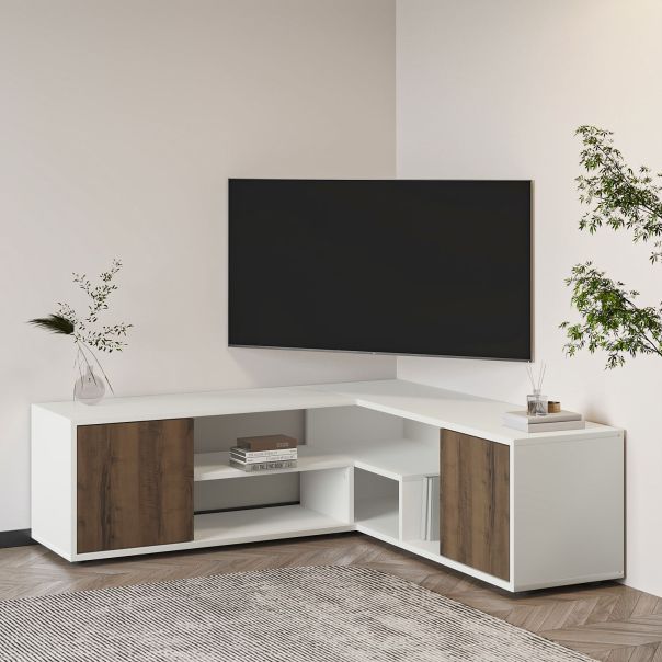 HANAH HOME TV komoda Rosa, bela/braon - EP3057503