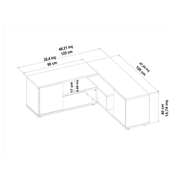 HANAH HOME TV komoda Rosa, bela/braon - EP3057503