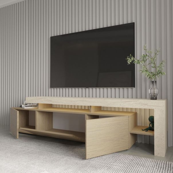 HANAH HOME TV komoda Beliz, krem/svetlobraon - EP3057524