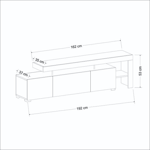 HANAH HOME TV komoda Beliz, krem/svetlobraon - EP3057524