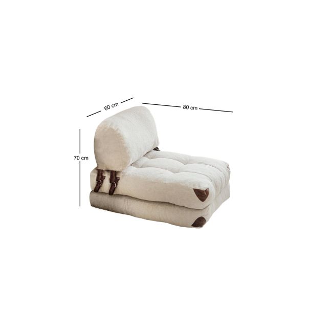ATELIER DEL SOFA Fotelja na razvlačenje Fold Teddy, krem - 383EVN1101