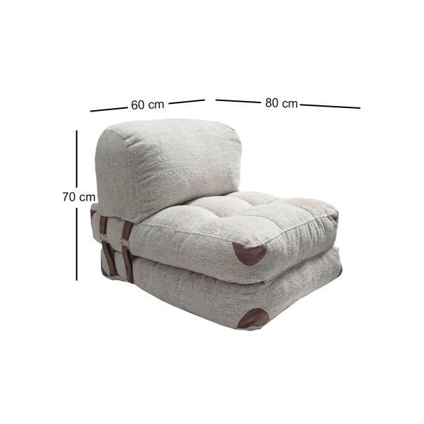 ATELIER DEL SOFA Fotelja na razvlačenje Fold Teddy, siva - 383EVN1103