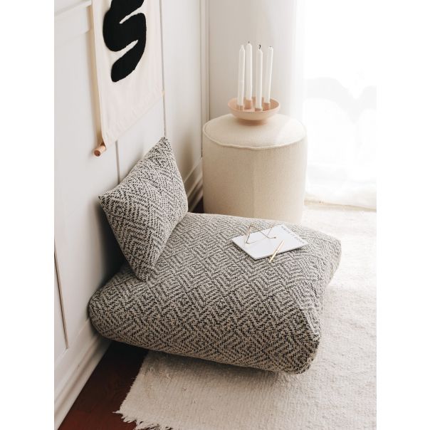 ATELIER DEL SOFA Podni jastuk Dokuma, siva/bela - 383EVN1136