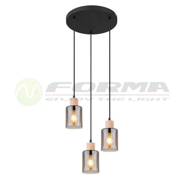 FORMA Visilica 3xE27 FE705-3V BK+WD - 006810