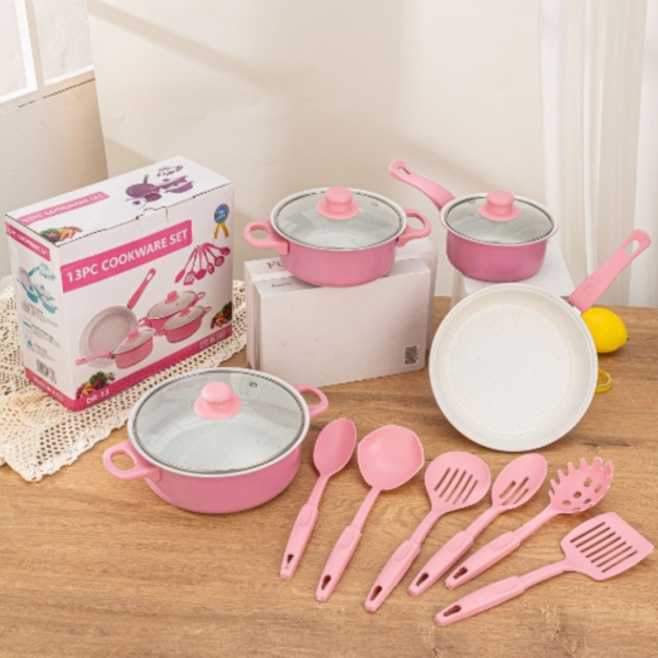 Kuhinjski set od 13 delova, roze - EP3305307