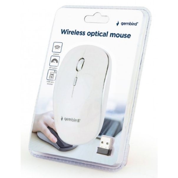 GEMBIRD MUSW-4B-01-W Bezicni mis 2,4GHz opticki USB 800-1600Dpi - 39142-1
