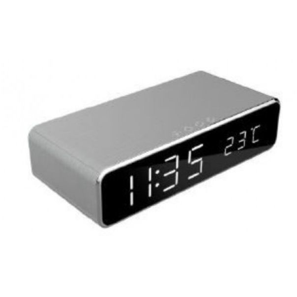 GEMBIRD Digitalni sat + alarm sa bezicnim punjenjem telefona ,DAC-WPC-01-S, srebrna - 39196