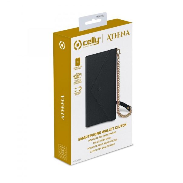 CELLY Univerzalna torbica za mobilni telefon ATHENA, crna - ATHENABK