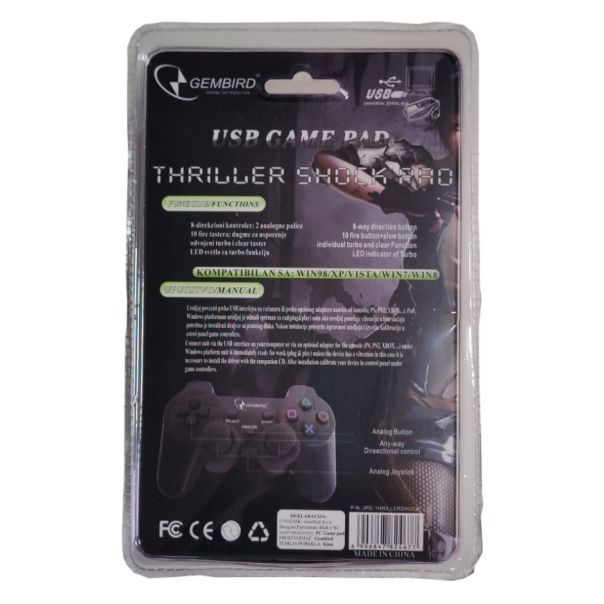 GEMBIRD JPD-THRILLERSHOCK-BOX USB 2.0 analog vibration gamepad - 2527