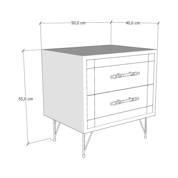 HANAH HOME Noćni ormarić Night, braon - 854KLN3083