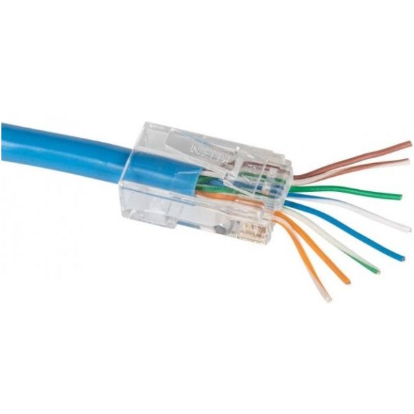 GEMBIRD LC-PTF-01/100CAT6 LAN UTP kategorije 6 EZ PROLAZNI KONEKTOR PNP88FZv2-R RJ45 (100 komada pakovanje) - 39337-1