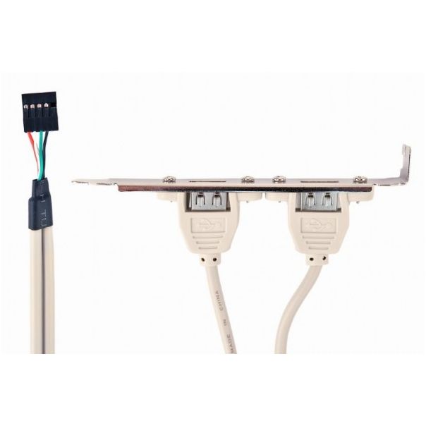 GEMBIRD CCUSBRECEPTACLE Double USB Receptacles on bracket 25cm - 1750-1