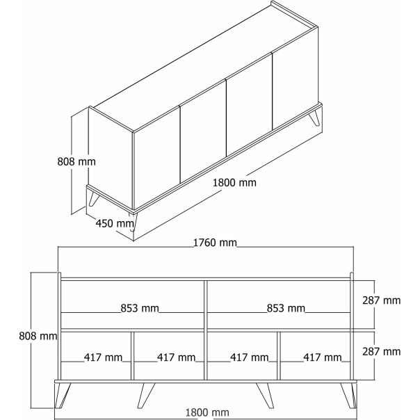 HANAH HOME Komoda Elegante 1600, braon - 389MZA1126