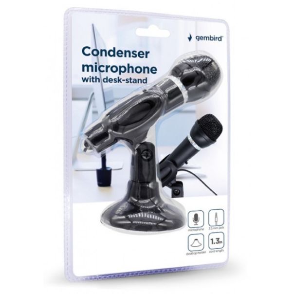 GEMBIRD Mikrofon, kondenzatorski,MIC-D-04, 3,5mm, crna - 39422-1