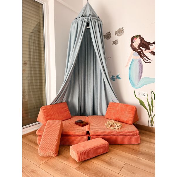 ATELIER DEL SOFA Modularni dvosed za decu Puzzle, narandžasta - 391EVL1101