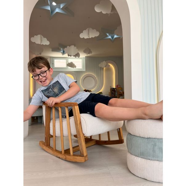 ATELIER DEL SOFA Dečja fotelja na ljuljanje Kleamini, bela/braon - 391EVL1104