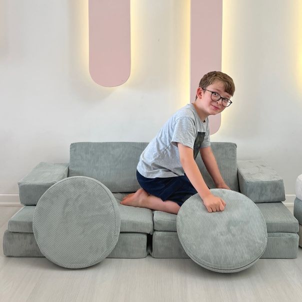 ATELIER DEL SOFA Modularni dvosed za decu Puzzle, plava - 391EVL1113