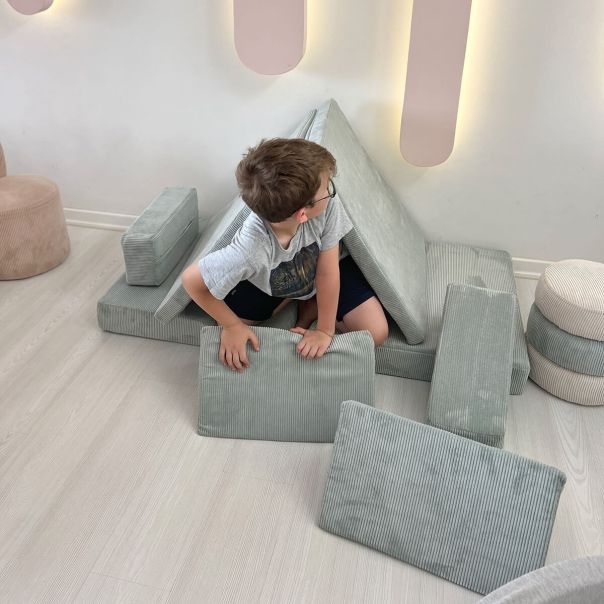 ATELIER DEL SOFA Modularni dvosed za decu Puzzle, plava - 391EVL1113