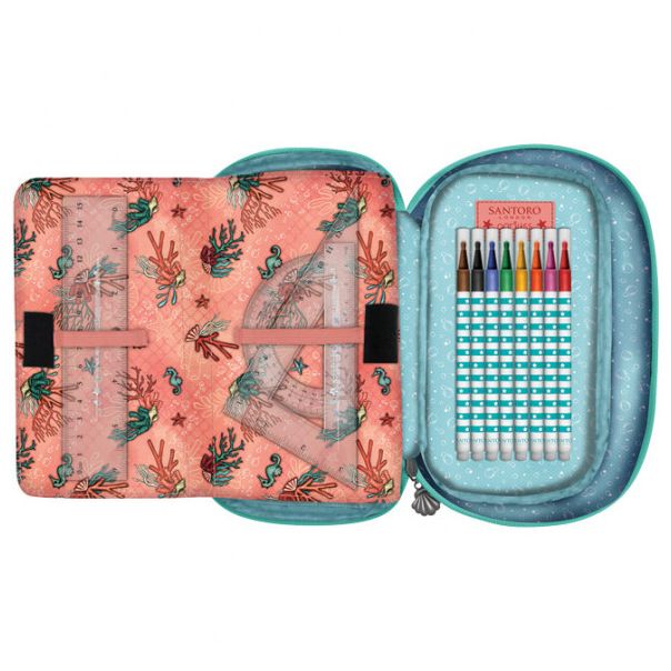 SANTORO GORJUSS Ovalna puna pernica 1 zip Washed Ashore 1046GJ20 - 20019-1