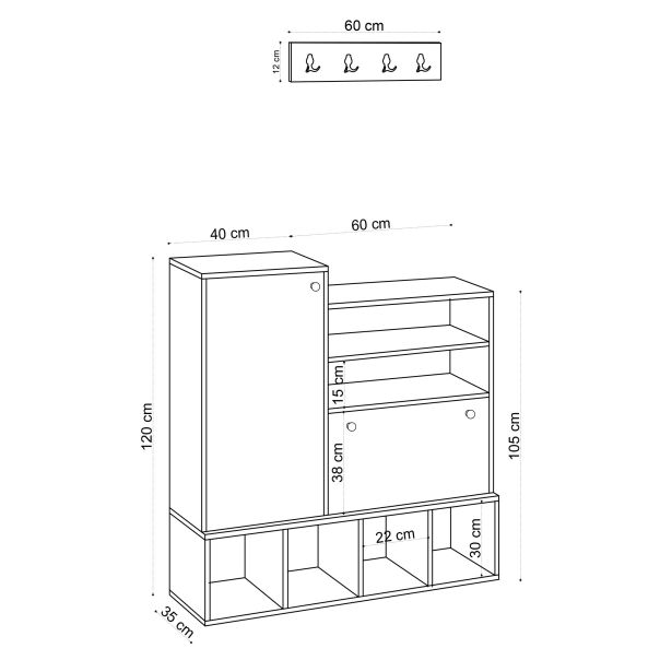 HANAH HOME Cipelarnik Wess, svetlobraon - 393MRD1114