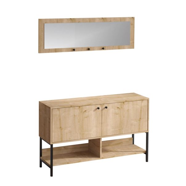 HANAH HOME Cipelarnik i ogledalo Blass, svetlobraon - 393MRD1126