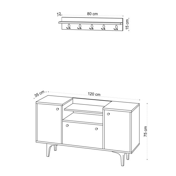 HANAH HOME Cipelarnik Grady, svetlobraon - 393MRD1210