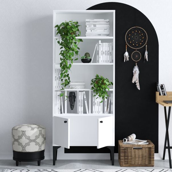 HANAH HOME Polica za knjige Spica, bela - 393MRD1231