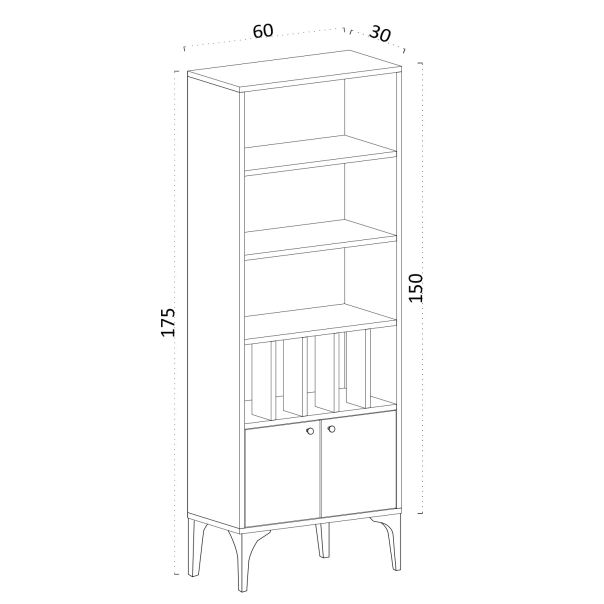 HANAH HOME Polica za knjige Spica, bela - 393MRD1231