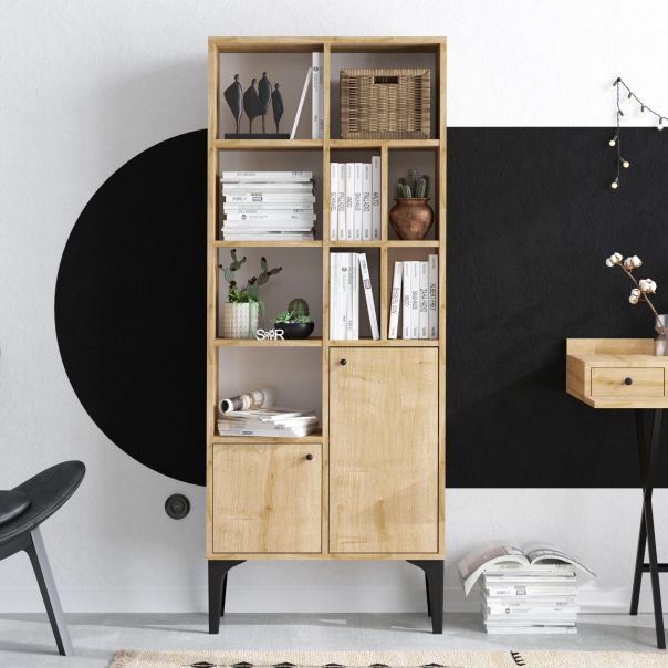 HANAH HOME Polica za knjige Castor, svetlobraon - 393MRD1233