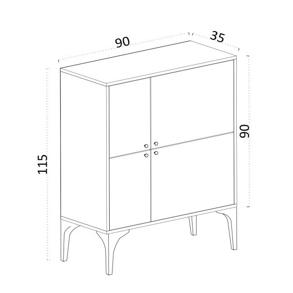 HANAH HOME Komoda Moon, bela - 393MRD1257